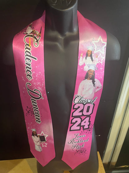 Personalized Graduation Stoles - Custom Image & Text
