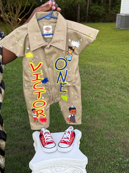 Custom Kids Dickies Set - Personalized Children's Outfit with Photo Upload