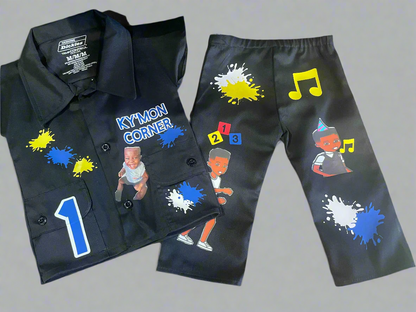 Custom Kids Dickies Set - Personalized Children's Outfit with Photo Upload