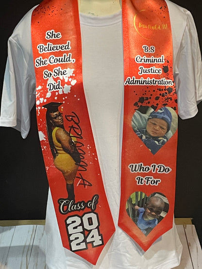 Personalized Graduation Stoles - Custom Image & Text