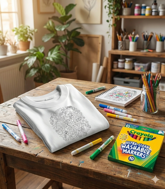 Kids Customized  Valentine's Day Shirts - Personalized Washable Color Tees