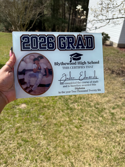 Customize graduation plaque