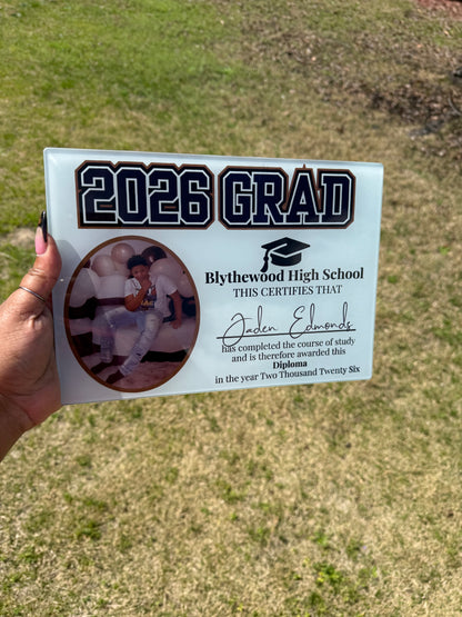 Customize graduation plaque